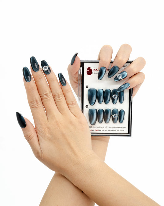 Tekrar Kullanılabilir El Yapımı Protez Takma Tırnak Libertas Özgürlüğü - 10'lu Kısa Oval - TT0910