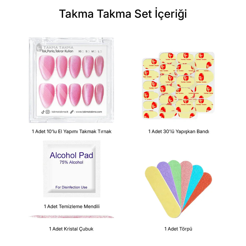 Tekrar Kullanılabilir El Yapımı Protez Takma Tırnak - Neon Myth 15'li TT1311