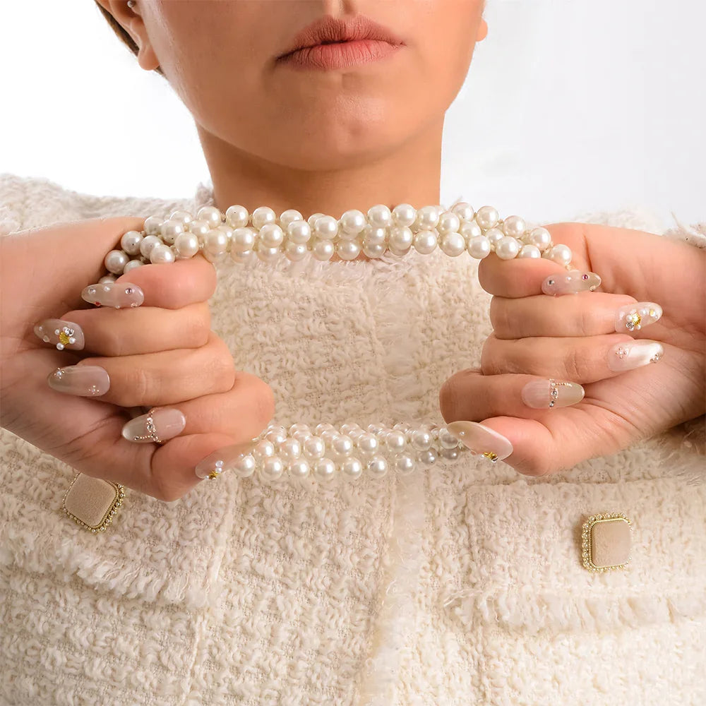 10'lu Ten Rengi Uzun Oval TT0637 Tekrar Kullanılabilir El Yapımı Protez Takma Tırnak