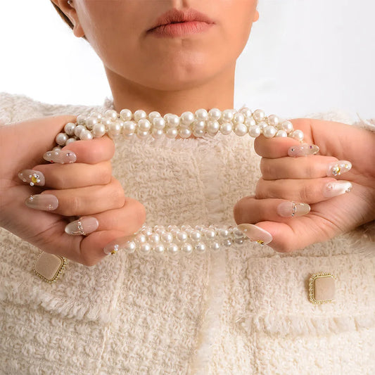 10'lu Ten Rengi Uzun Oval TT0637 Tekrar Kullanılabilir El Yapımı Protez Takma Tırnak