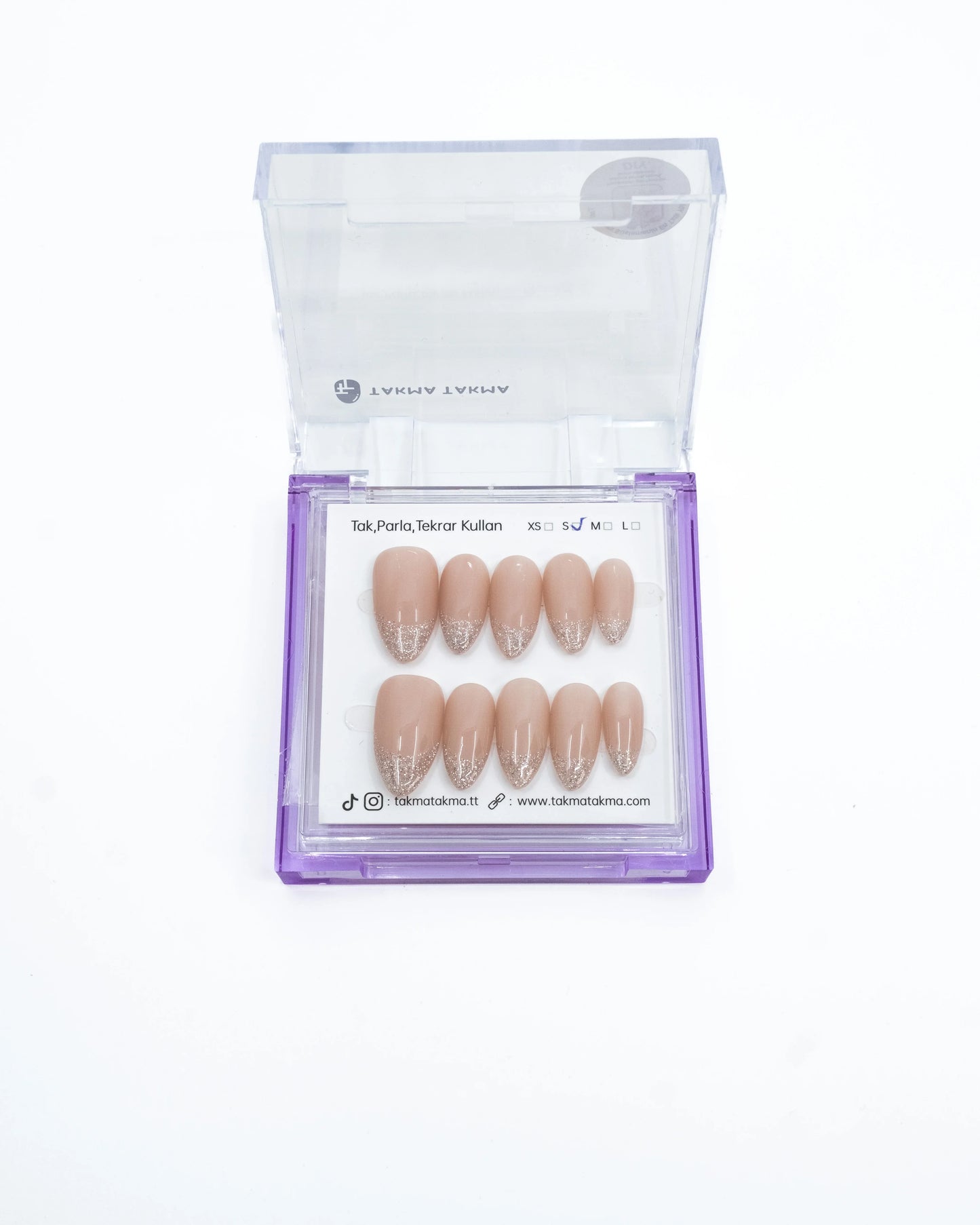 Tekrar Kullanılabilir El Yapımı Protez Takma Tırnak Toasted Almond TT1259 - 10'lu