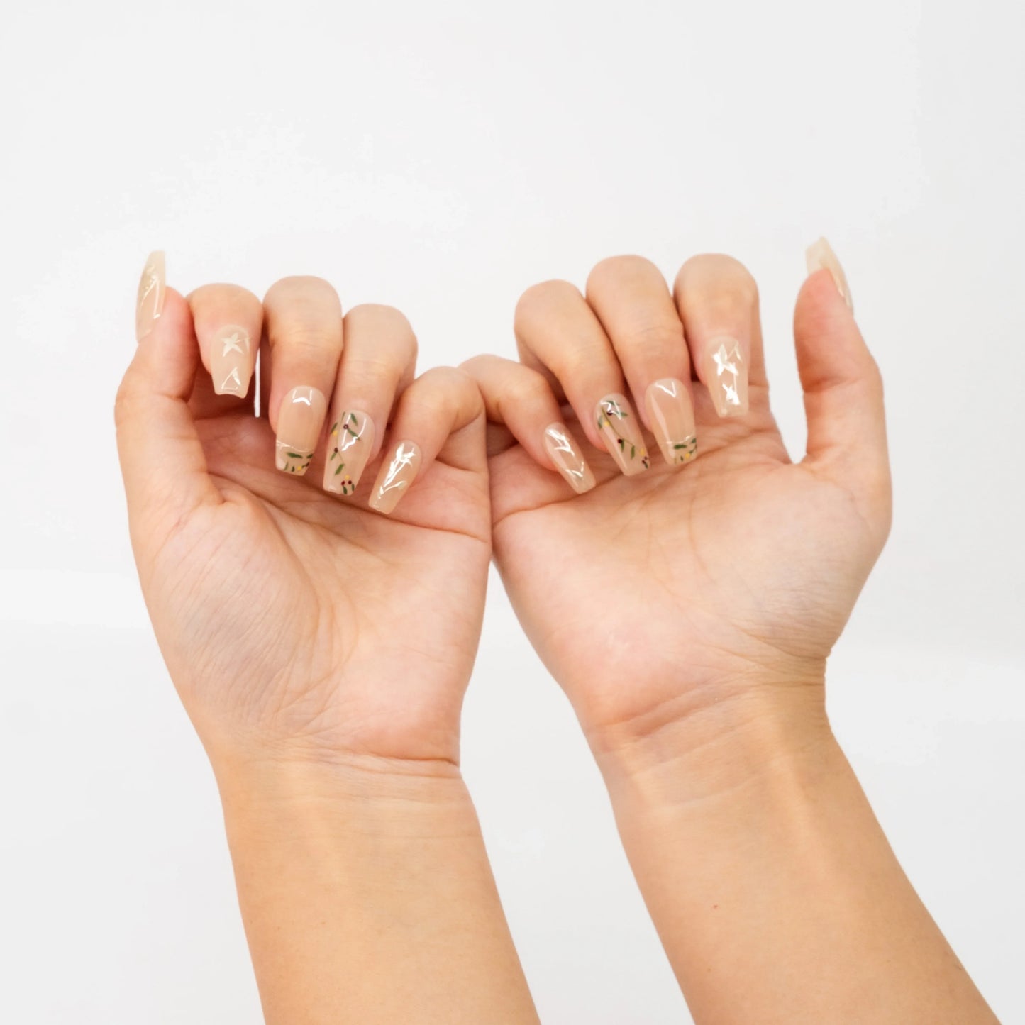 10'lu Ten Rengi Orta Balerin TT1107 Tekrar Kullanılabilir El Yapımı Protez Takma Tırnak