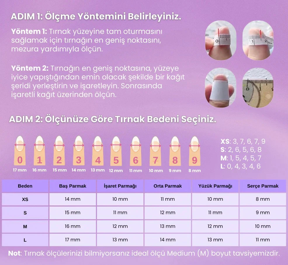 10'lu Ten Rengi Orta Balerin TT1107 Tekrar Kullanılabilir El Yapımı Protez Takma Tırnak