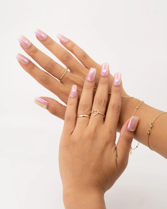 10'lu Mor Orta Oval TT1255 Tekrar Kullanılabilir El Yapımı Protez Takma Tırnak