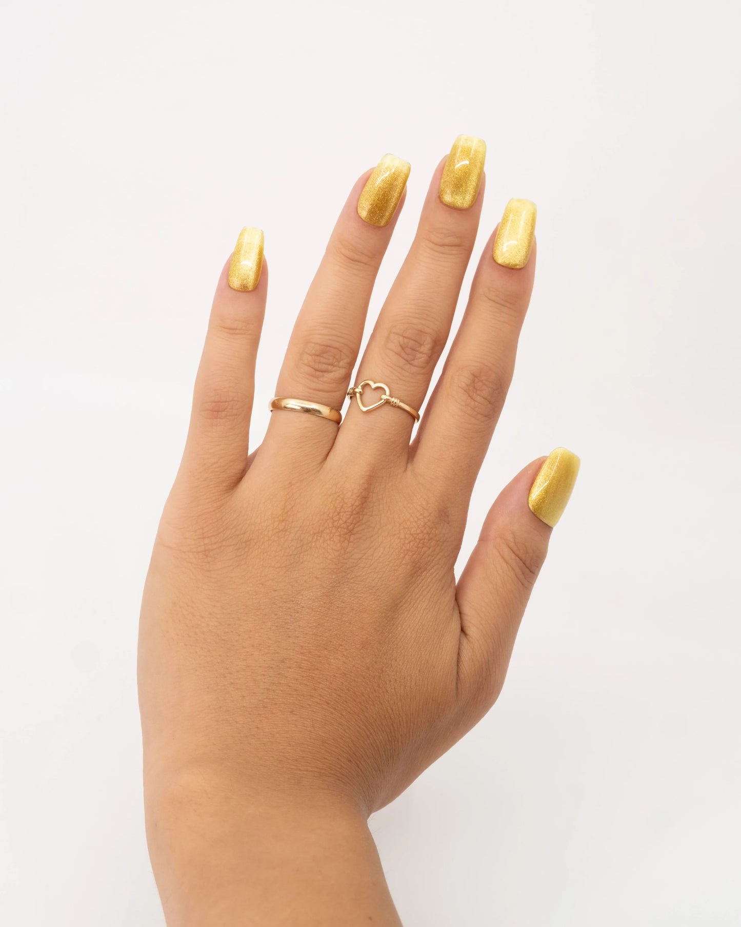 15'li Kısa Kare Sarı TT1310  Tekrar Kullanılabilir El Yapımı Protez Takma Tırnak