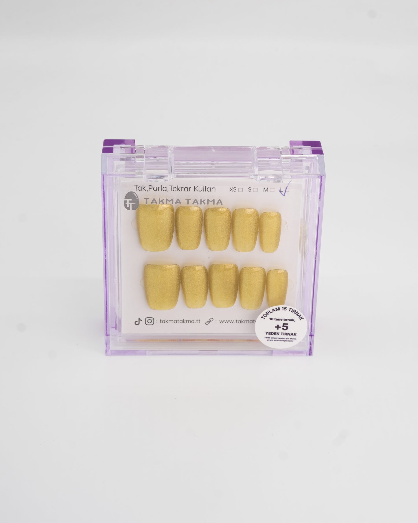 Tekrar Kullanılabilir El Yapımı Protez Takma Tırnak TT1310 - Holo Rush 15'li