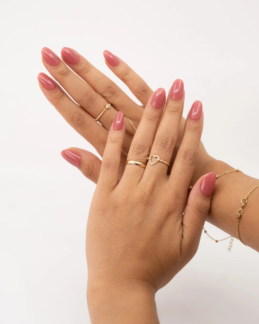 10'lu Pembe Kısa Oval TT1340 Tekrar Kullanılabilir El Yapımı Protez Takma Tırnak