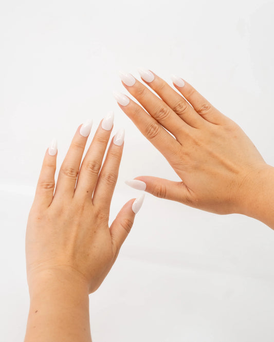 15'li Krem Rengi Kısa Badem  TT1375 Tekrar Kullanılabilir El Yapımı Protez Takma Tırnak