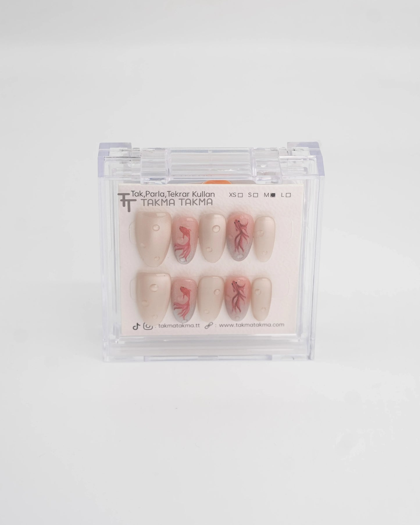 10'lu Ten Rengi Kısa Oval TT1392 Tekrar Kullanılabilir El Yapımı Protez Takma Tırnak