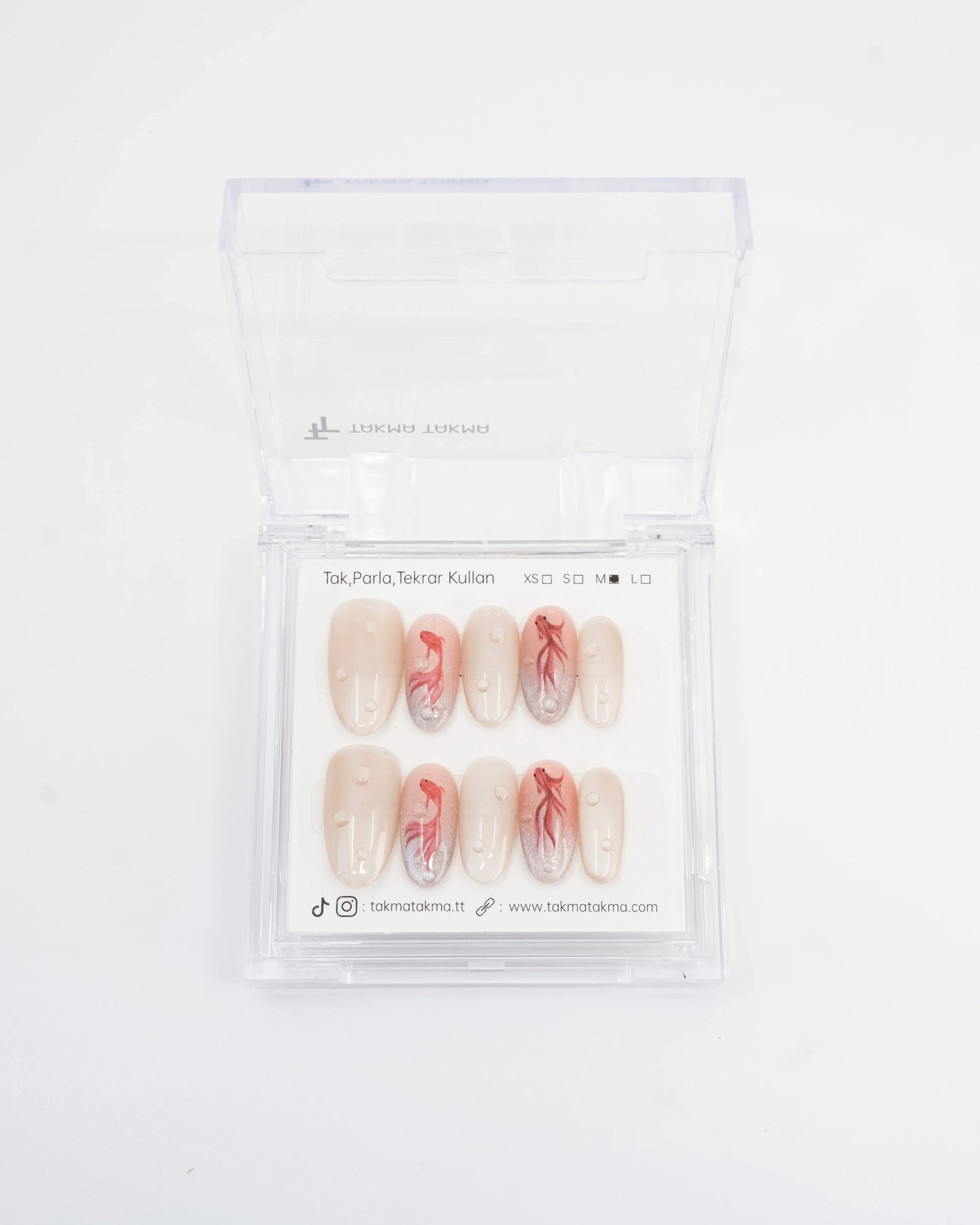 10'lu Ten Rengi Kısa Oval TT1392 Tekrar Kullanılabilir El Yapımı Protez Takma Tırnak