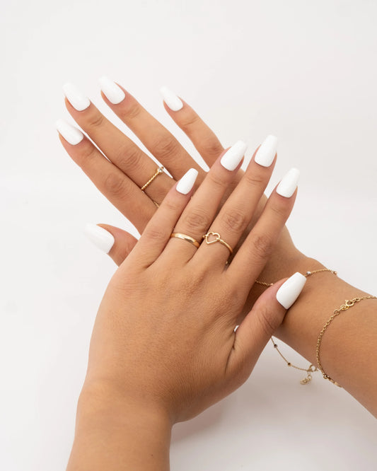 15'li Beyaz Kısa Balerin TT1423 Tekrar Kullanılabilir El Yapımı Protez Takma Tırnak