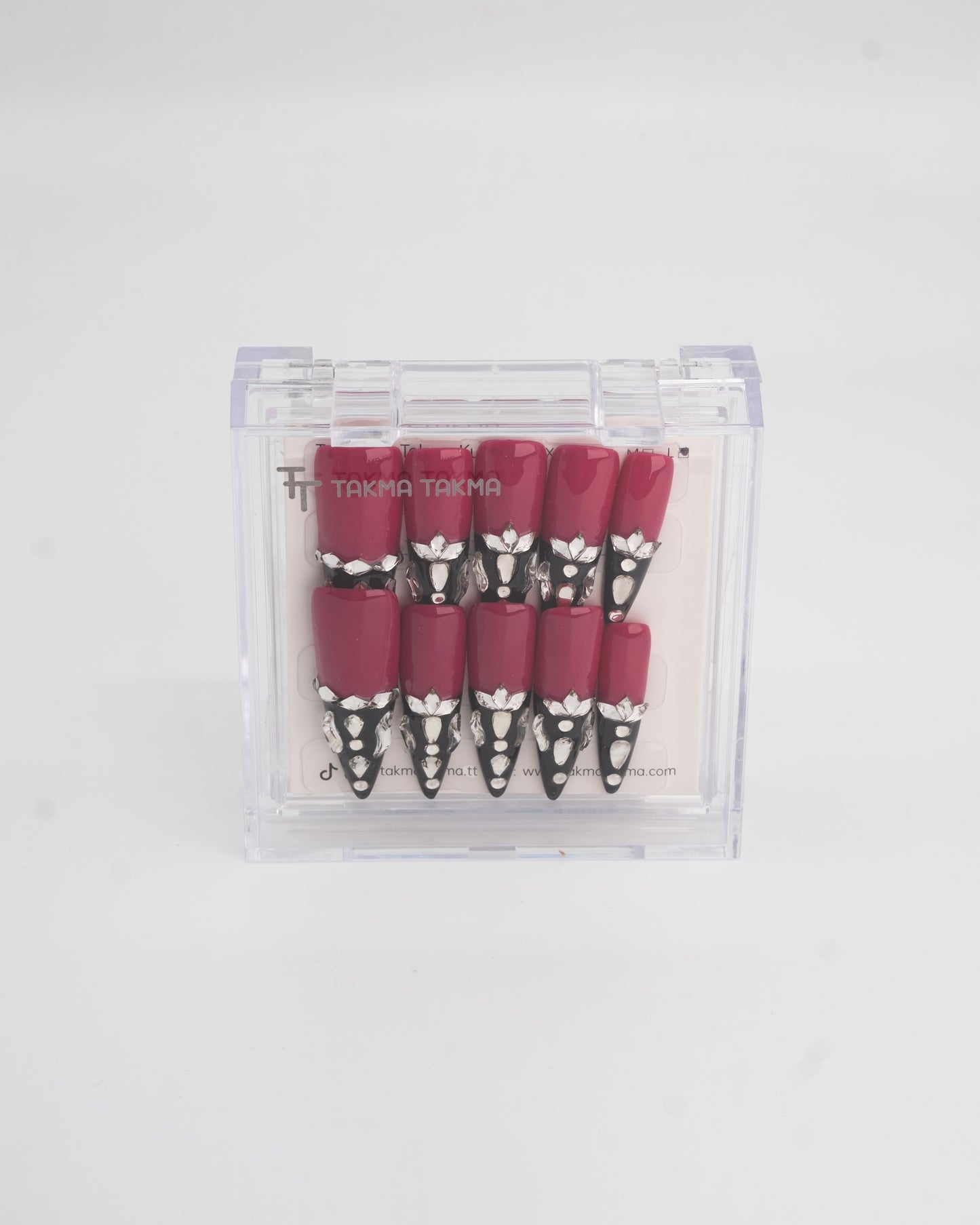Tekrar Kullanılabilir El Yapımı Protez Takma Tırnak TT1432 Pembe Patika 10'lu