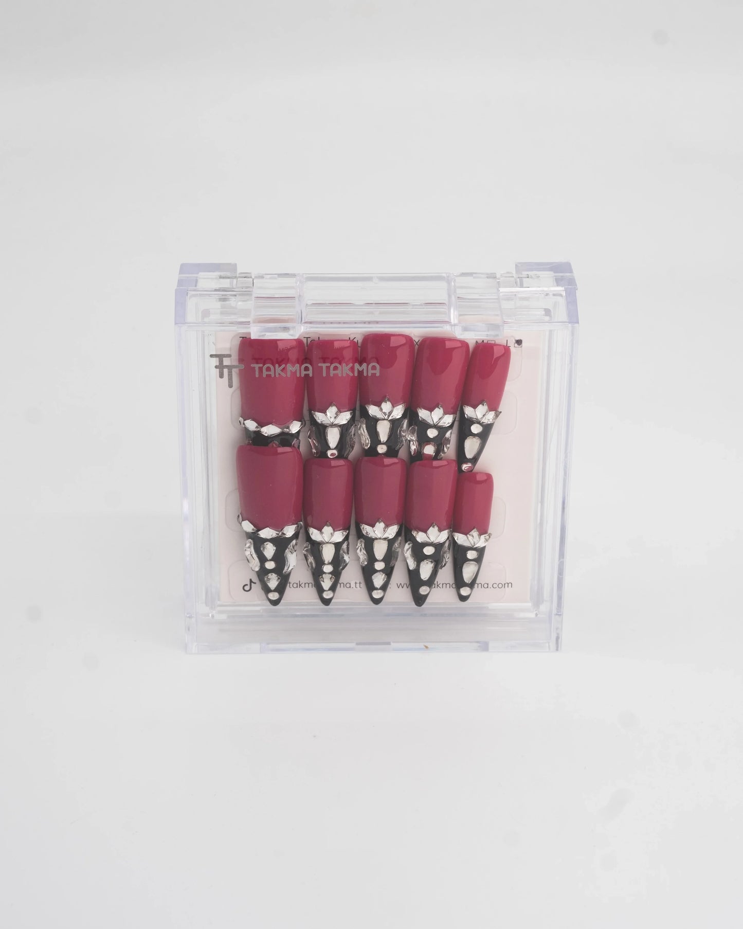 Tekrar Kullanılabilir El Yapımı Protez Takma Tırnak TT1432 Pembe Patika 10'lu