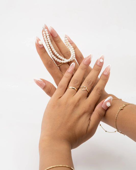 10'lu Pembe Kısa Oval TT1440 Tekrar Kullanılabilir El Yapımı Protez Takma Tırnak