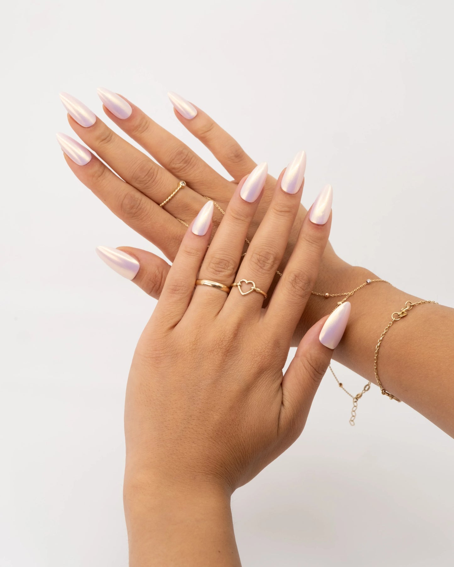 15'li  Pembe Uzun Badem TT1445 Tekrar Kullanılabilir El Yapımı Protez Takma Tırnak