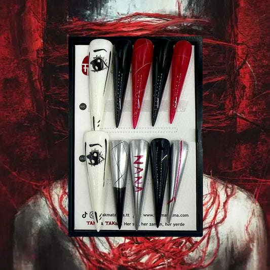 TT0676 - Gloria Şanı - 10'lu Tekrar Kullanılabilir El Yapımı Protez Takma Tırnak