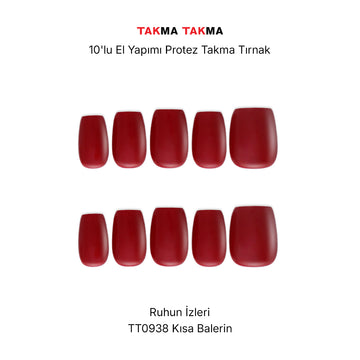 Tekrar Kullanılabilir El Yapımı Protez Takma Tırnak - Sol Güneşi - 10'lu - Kısa Balerin TT0938
