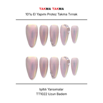 Tekrar Kullanılabilir El Yapımı Protez Takma Tırnak TT1022 - Jasper Füg - 10'lu