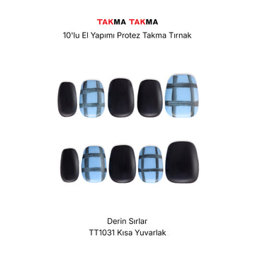 TT1031 - Kemmererit Rapsodi - 10'lu Tekrar Kullanılabilir El Yapımı Protez Takma Tırnak