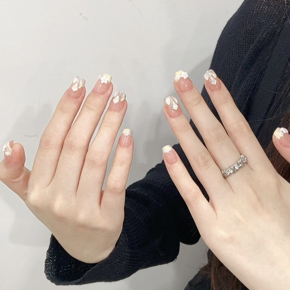 10'lu Ten Rengi Orta Balerin TT1136 Tekrar Kullanılabilir El Yapımı Protez Takma Tırnak