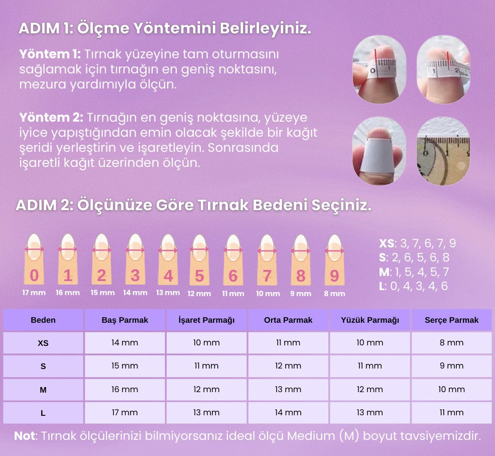 10'lu Kahverengi Kısa Balerin TT1155 Tekrar Kullanılabilir El Yapımı Protez Takma Tırnak