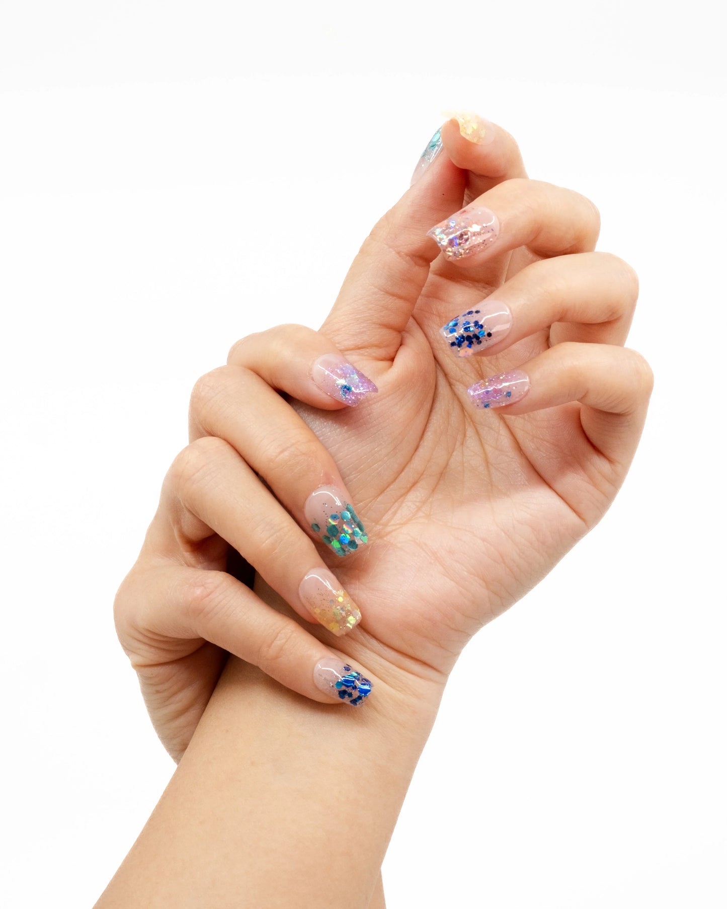 Tekrar Kullanılabilir El Yapımı Protez Takma Tırnak TT1184 - Glitter Pop - 10'lu
