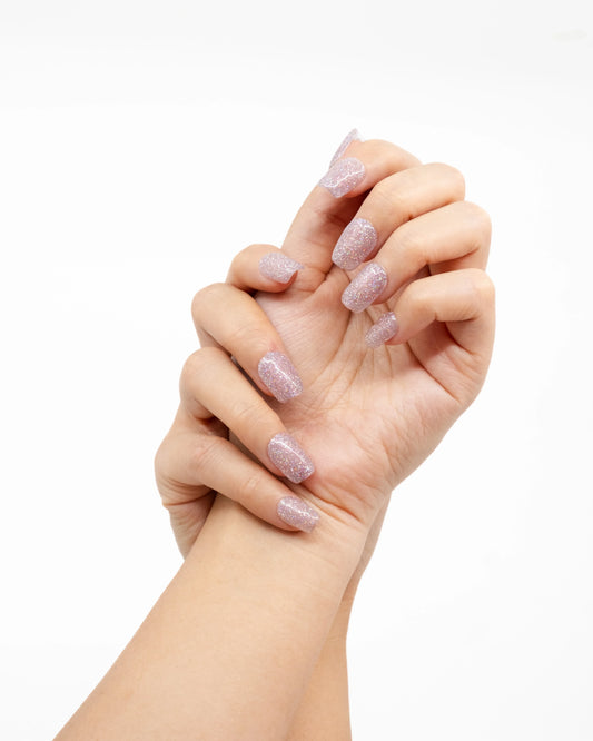 Tekrar Kullanılabilir El Yapımı Protez Takma Tırnak TT1251 - Lavender Stardust - 10'lu