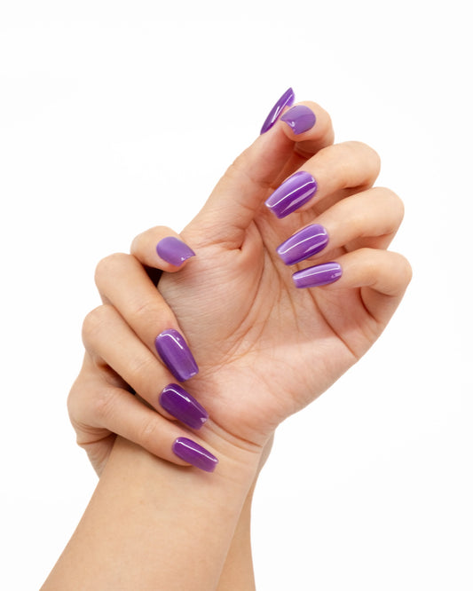 15'li Mor Orta Kare TT1296 Tekrar Kullanılabilir El Yapımı Protez Takma Tırnak