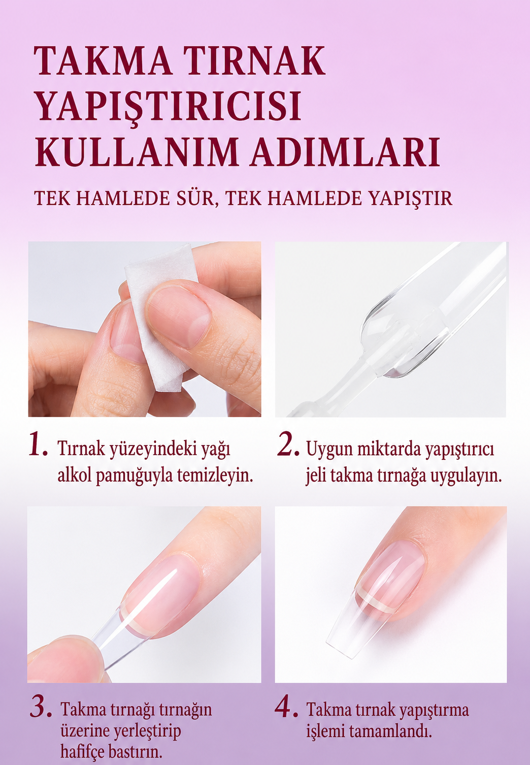 TTY UV Gerektirmeyen Jel Takma Tırnak Yapıştırıcısı Extra Güçlü & Hızlı Sabitleme