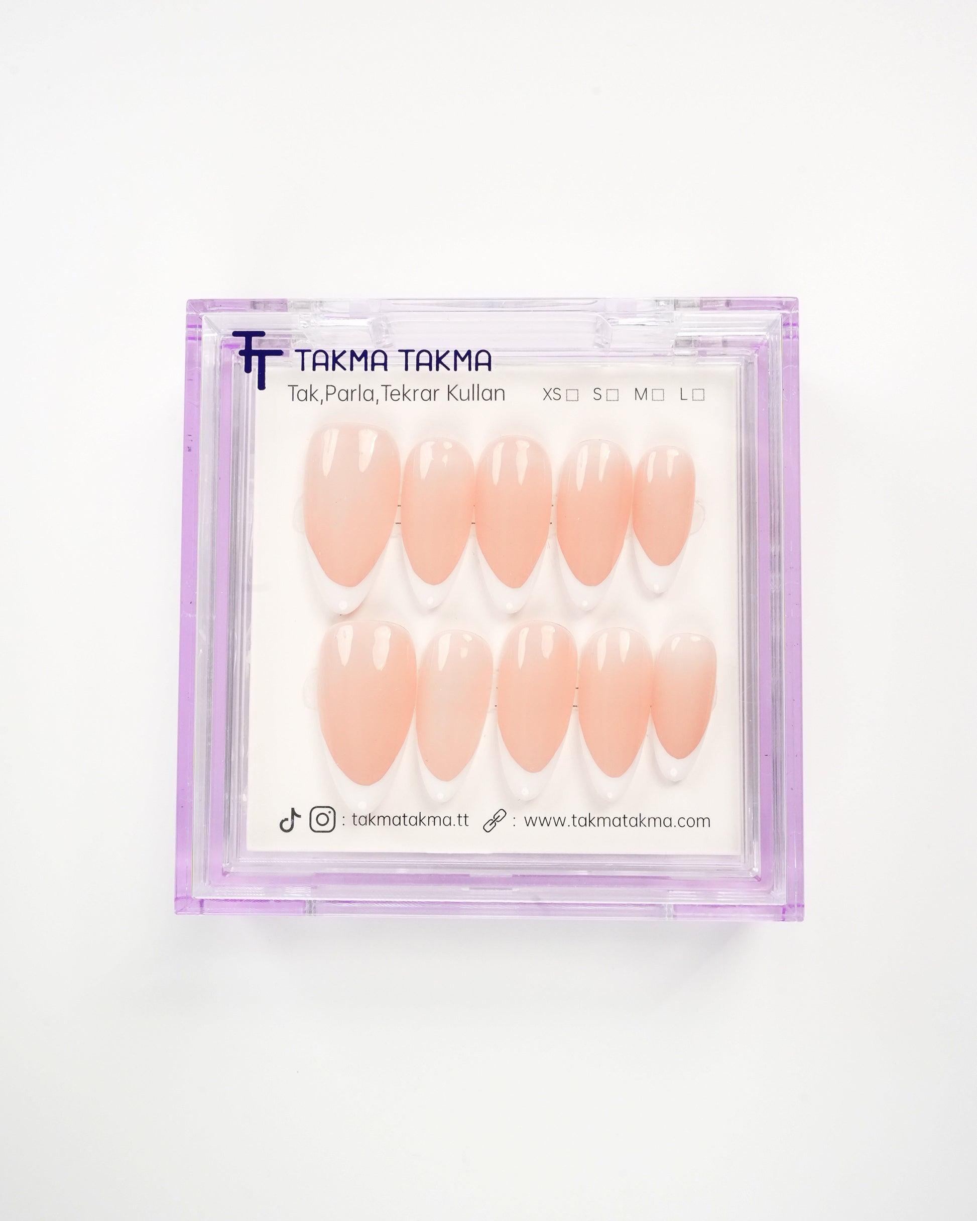 15'li Ten Uzun Badem UBD1532FI Tekrar Kullanılabilir El Yapımı Protez Takma Tırnak