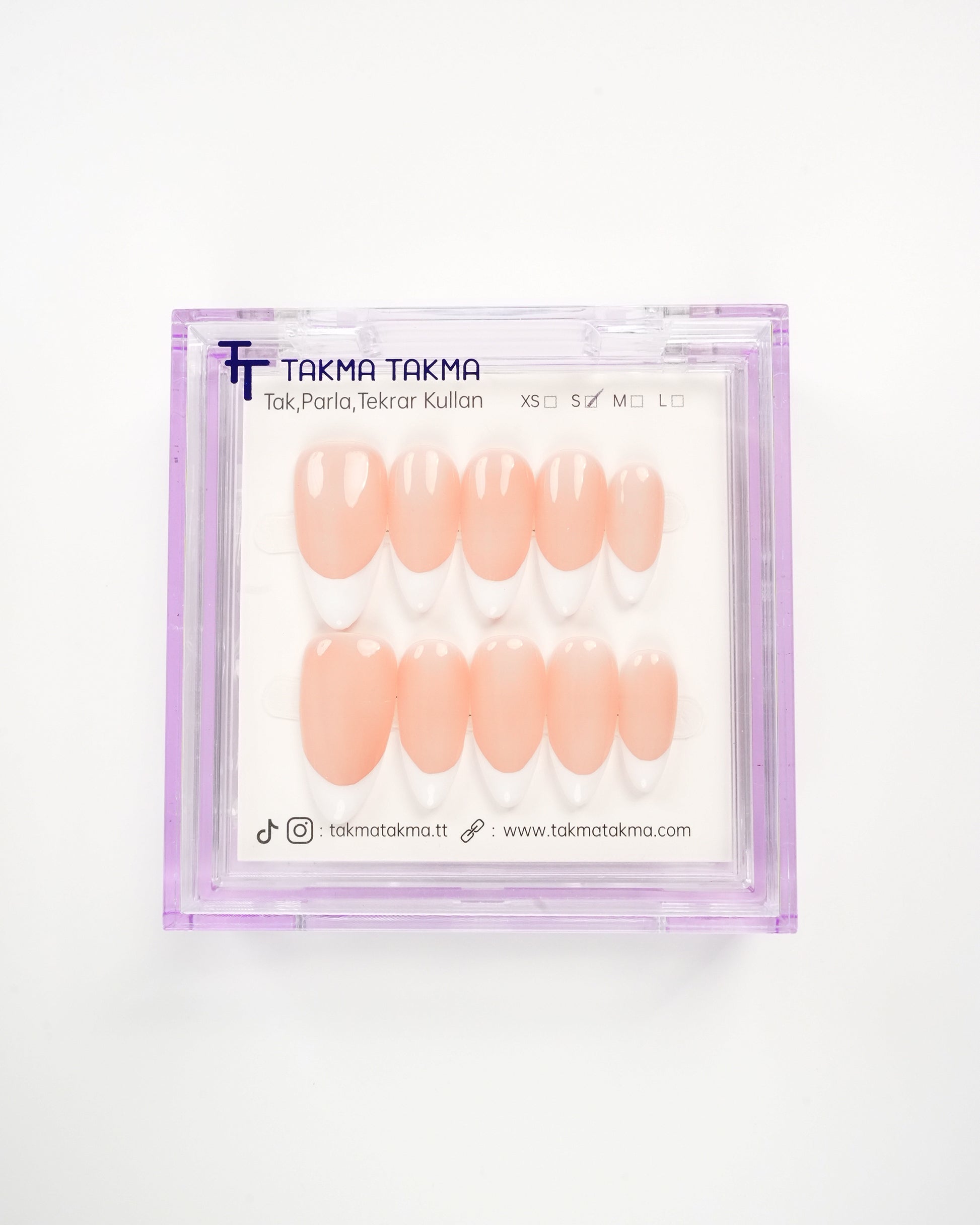 15'li Ten Uzun Badem UBDK1536FK Tekrar Kullanılabilir El Yapımı Protez Takma Tırnak