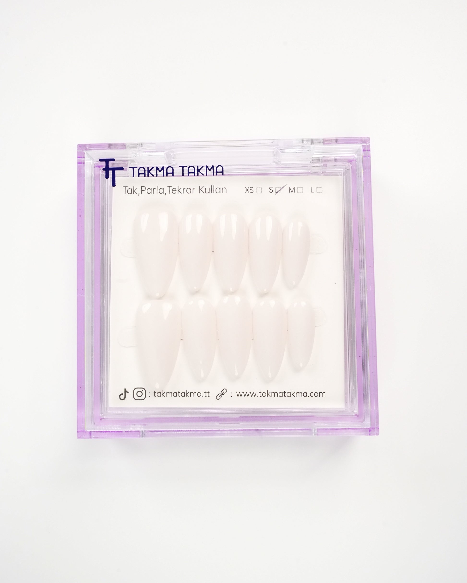 15'li Krem Uzun Balerin UBL1543 Tekrar Kullanılabilir El Yapımı Protez Takma Tırnak