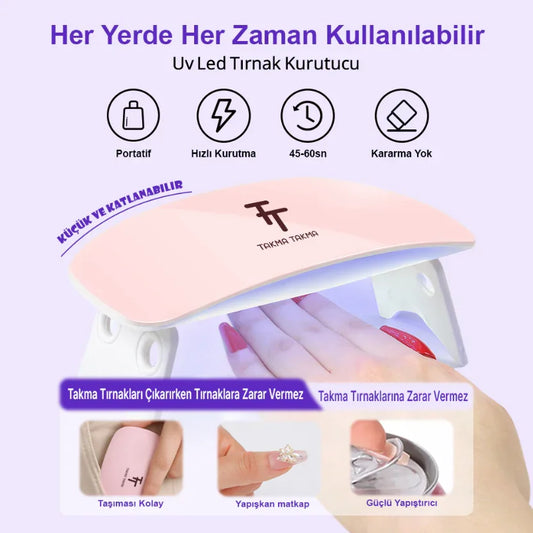 UV Lamba Taşınabilir Tırnak Kurutma Makinesi (Jel ile Kullanılmalı)