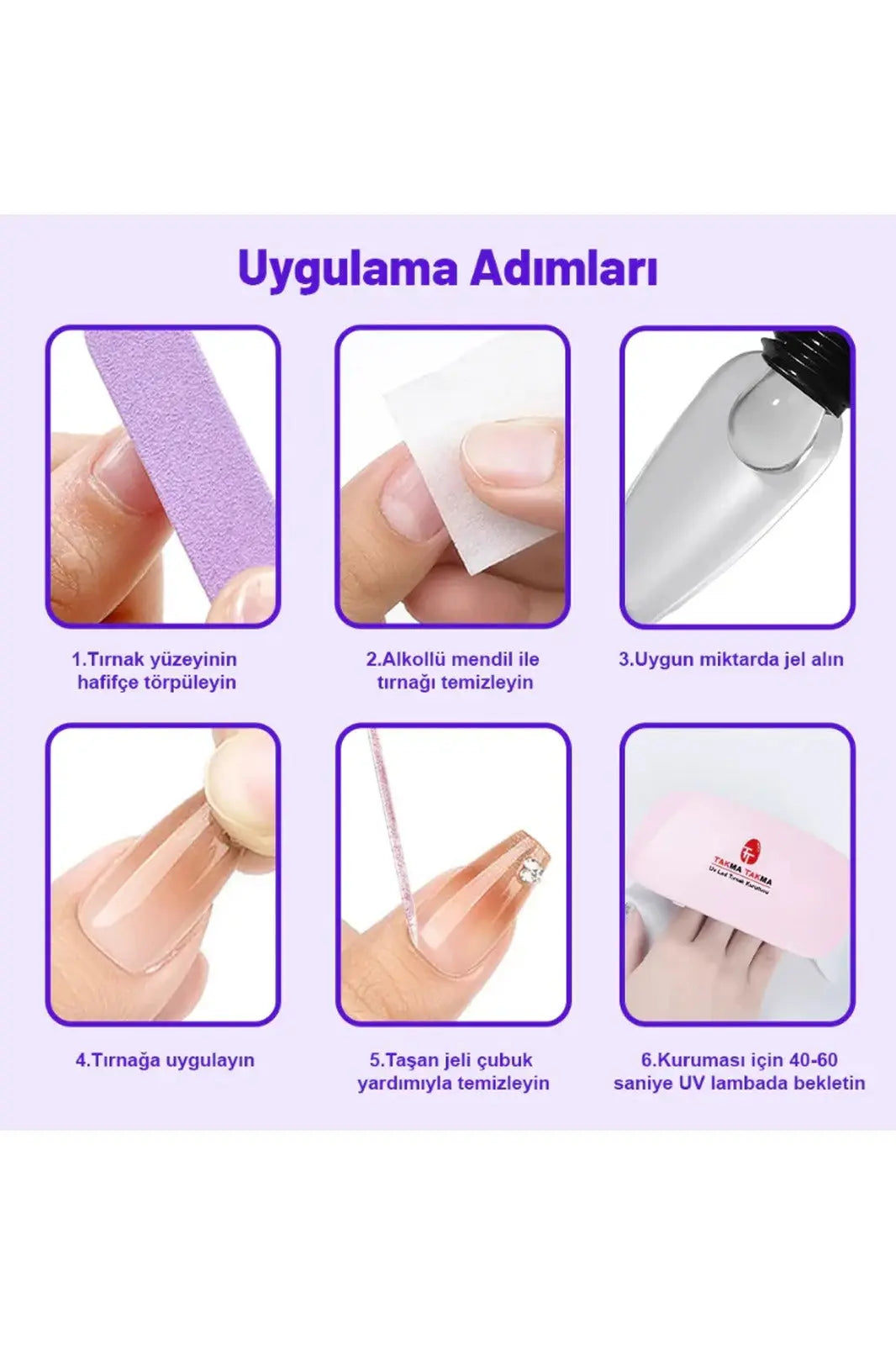 UV Lamba Taşınabilir Tırnak Kurutma Makinesi (Jel ile Kullanılmalı) TTLAMB01 Takma Takma