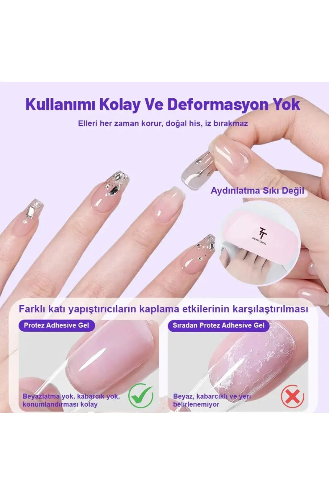 UV Lamba Taşınabilir Tırnak Kurutma Makinesi (Jel ile Kullanılmalı) TTLAMB01 Takma Takma
