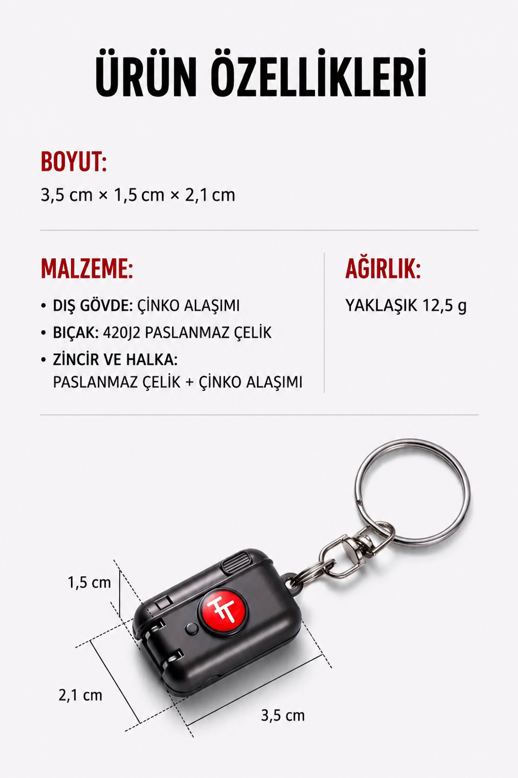YTMT1751 Katlanabilir Anahtarlıklı Tırnak Makası