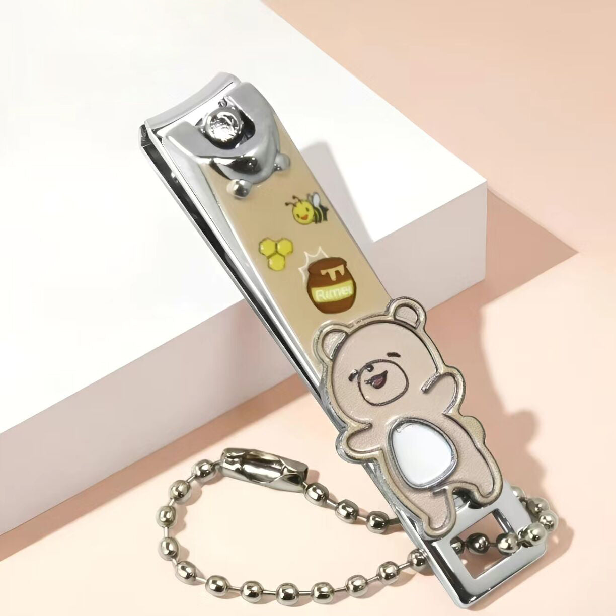 YTMT1756 Pembe Kırılmaz Kutulu ve Figürlü Paslanmaz Çelik Çocuk Tırnak Makası