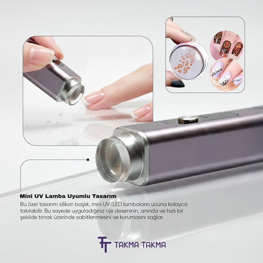 UV Lamba İçin Slikon 2'li Tırnak (NAİL) Stamper Kolay French Ve Baskı Süs Damgalama Aparatı, Temizlenebilir Yumuşak ve Prüzsüz Yüzey