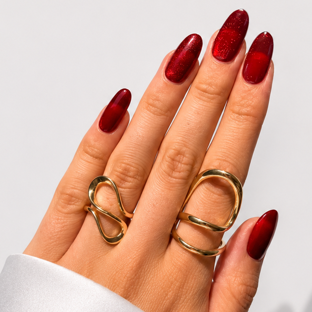 Cat Eye Kısa Oval El Yapımı Jel Takma Tırnak TT1204