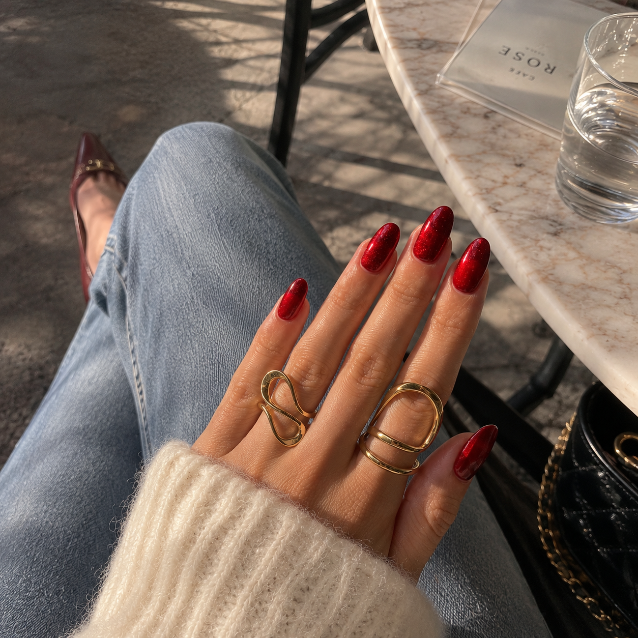 Cat Eye Kısa Oval El Yapımı Jel Takma Tırnak TT1204
