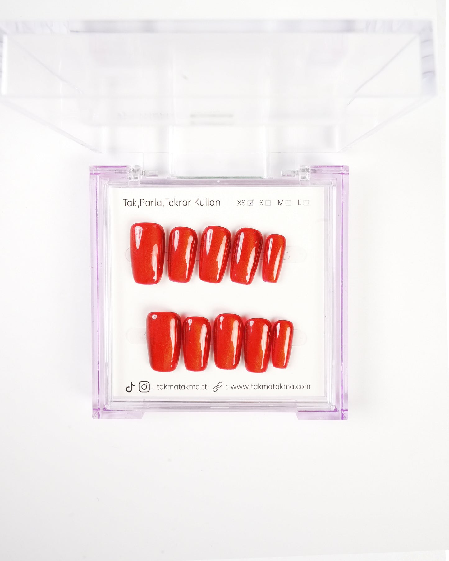 15'li Bordo Orta Balerin OBL1501 Tekrar Kullanılabilir El Yapımı Protez Takma Tırnak