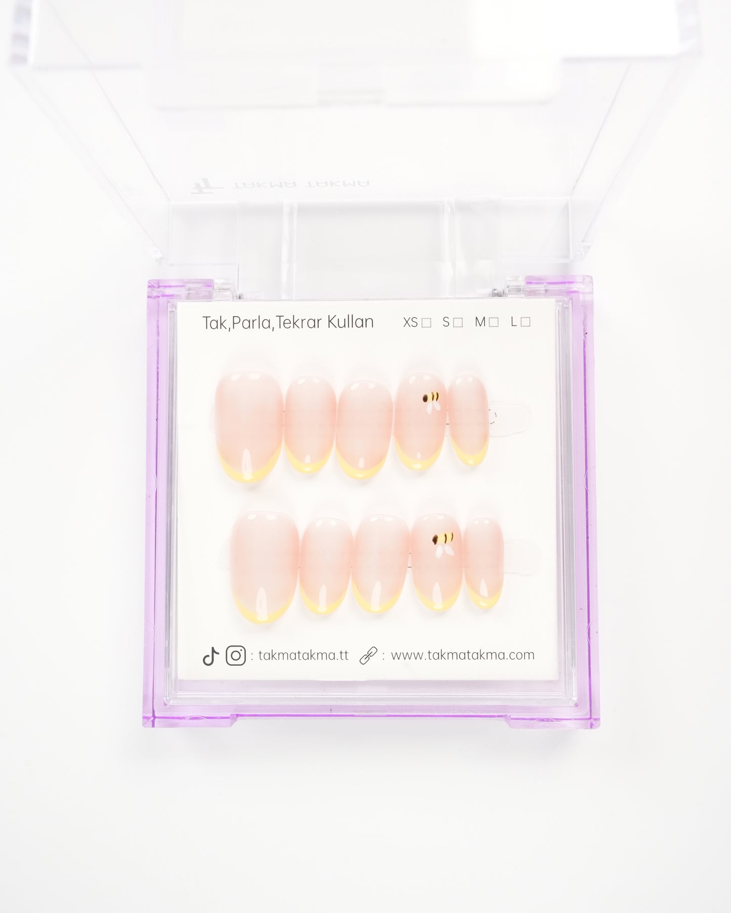 15'li Pembe Kısa Oval KOV1517 Tekrar Kullanılabilir El Yapımı Protez Takma Tırnak