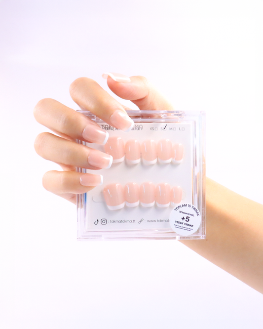 15'li Ten Rengi Kısa Balerin TT0575 Tekrar Kullanılabilir El Yapımı Protez Takma Tırnak