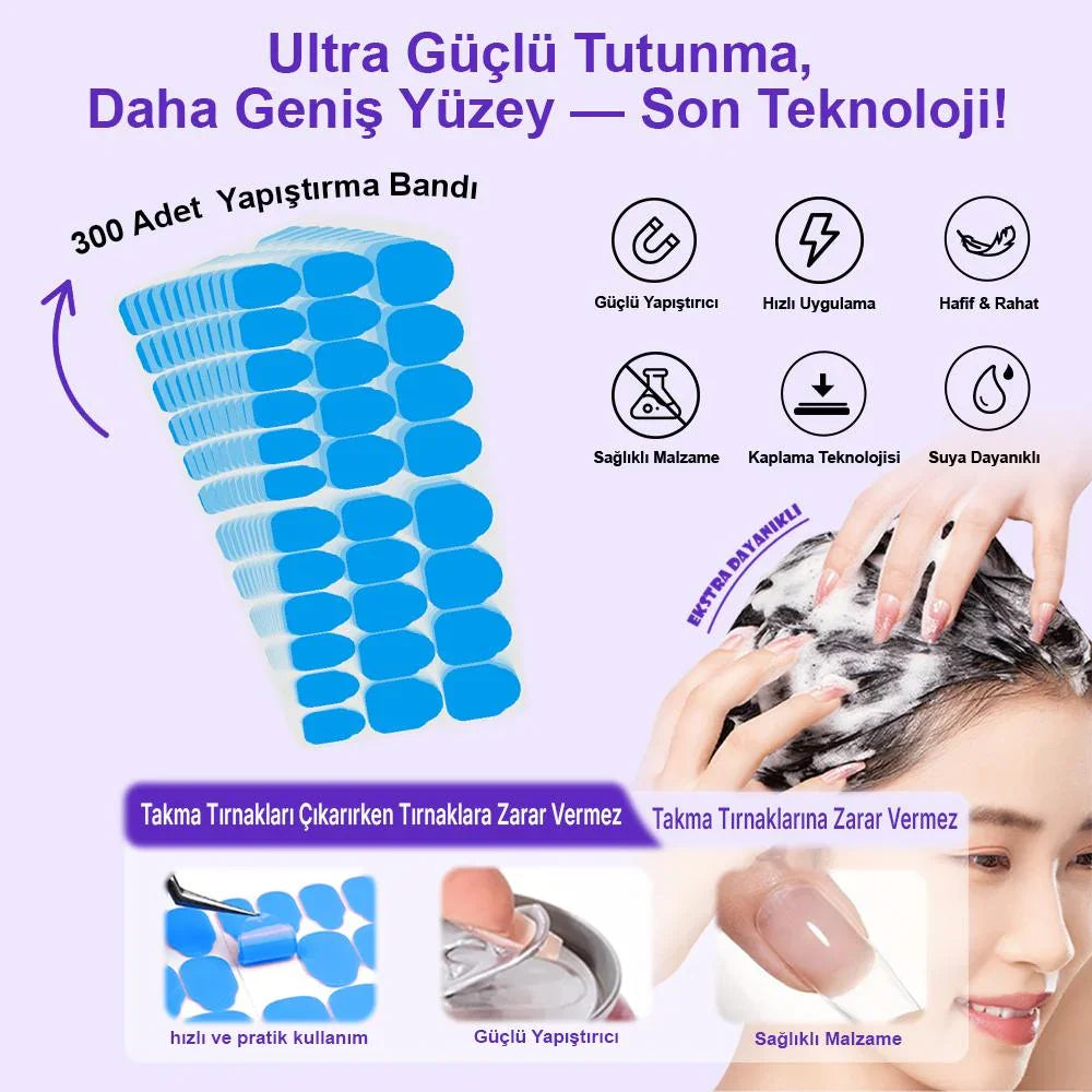 300 Adet Çift Taraflı Tak Çıkar Yapıştırma Bantı