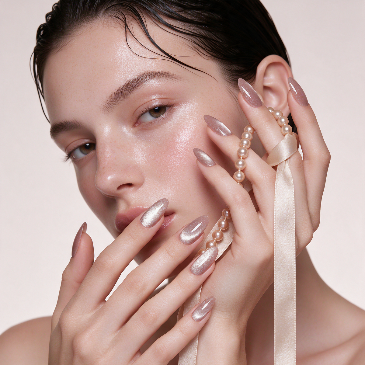 Lune Rose Gold Nude Kedi Gözü Kalıcı Oje – 4'ü 1 Arada One Step Jel OG-K-06