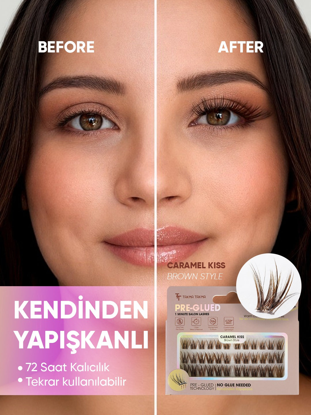 Takma Kirpik Kendinden Yapışkanlı Brown Style – Caramel Kiss - RG3BR0001