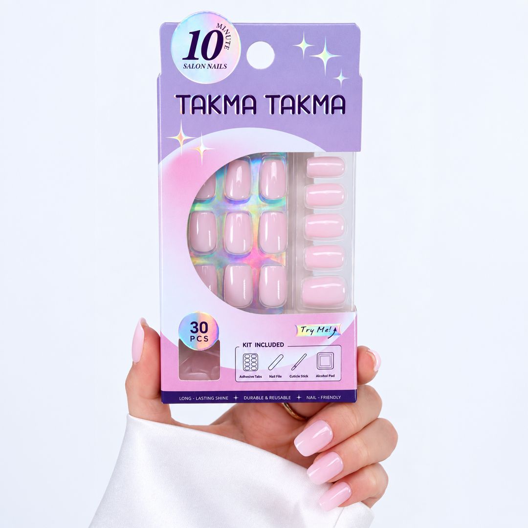 Açık Pembe Kısa Balerin Soft Jel Standart Beden 30'lu Takma Tırnak MKBL3657
