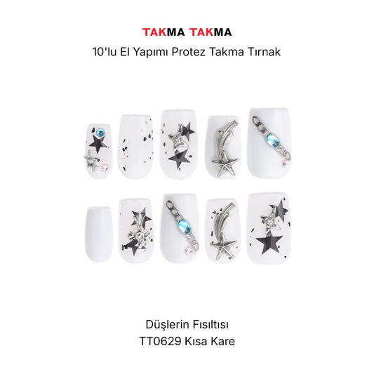 Takma Tırnak Tekrar Kullanılabilir El Yapımı Protez DüşlerinFısıltısı - 10'lu - TT0629