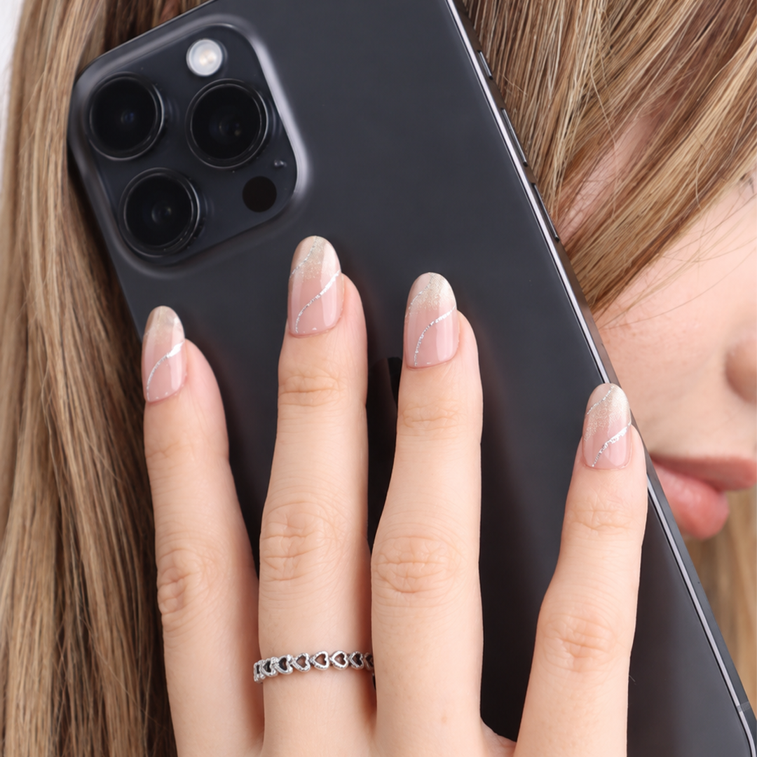 Ten Rengi Nail Art Kısa Oval 10'lu Tekrar Kullanılabilir El Yapımı Protez Takma Tırnak