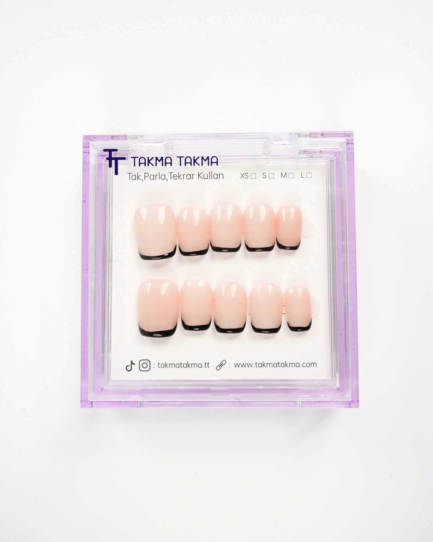 15'li Ten Kısa Balerin KBL1510 Tekrar Kullanılabilir El Yapımı Protez Takma Tırnak